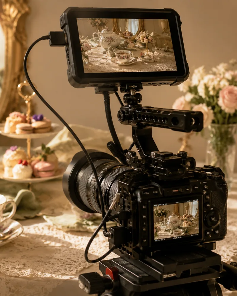 Professional video camera set up for event filming